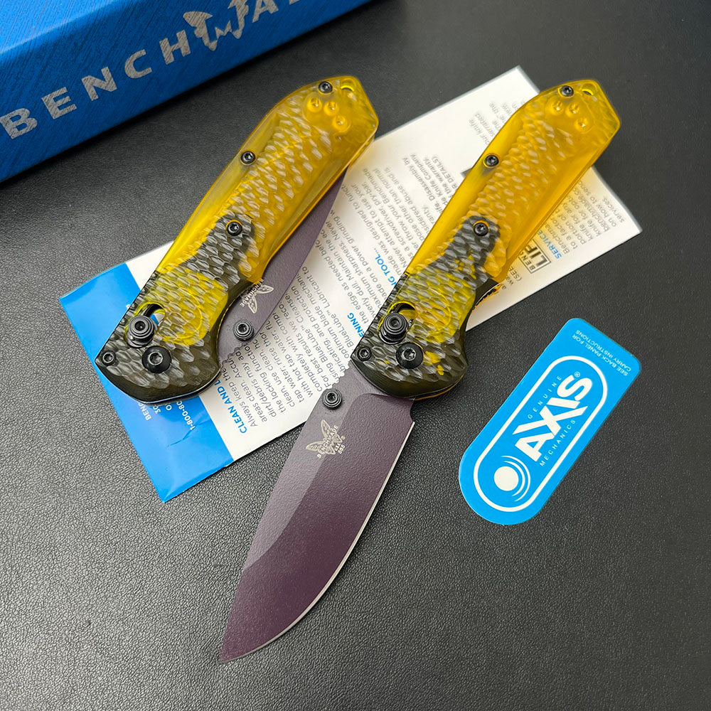 Benchmade Mini Freek 565PL-2501 Folding Knife – Hammered Transparent PEI Handle