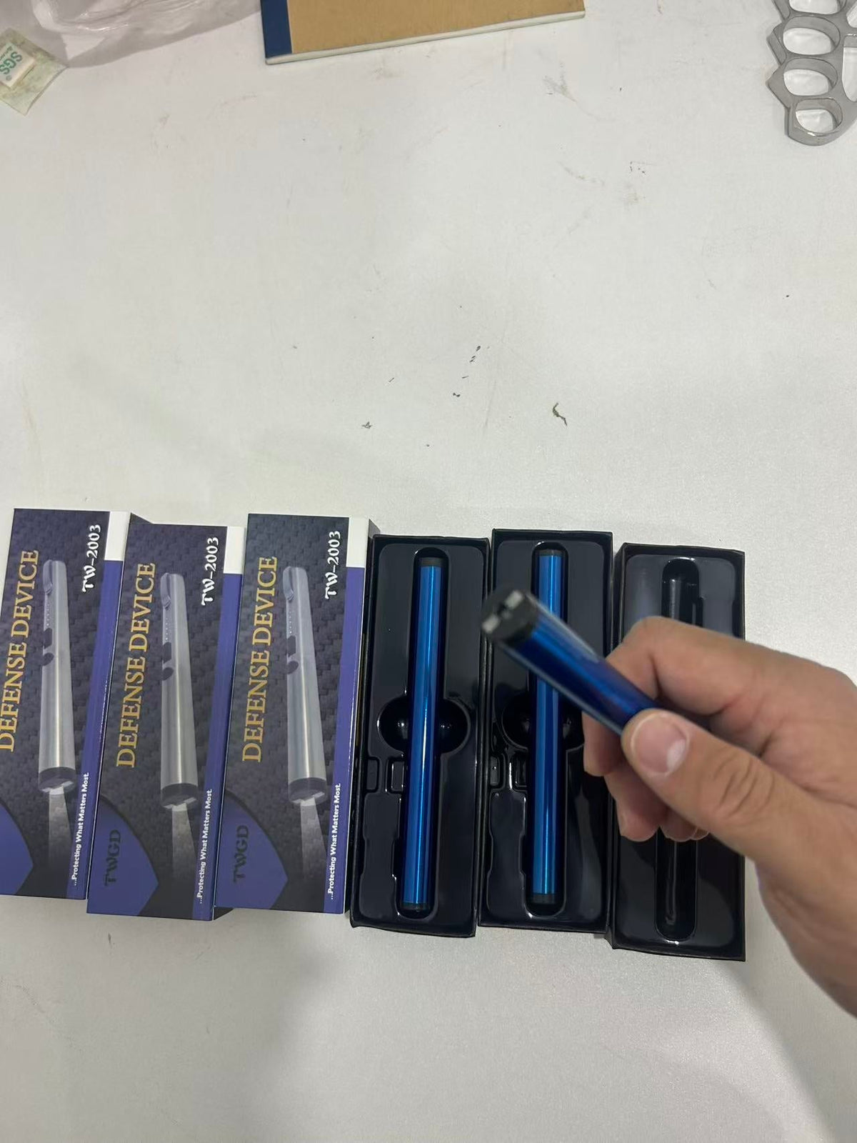 Buy 5 get 2 free!Rechargeable Stun Gun Flashlight, Portable Self Defense Weapon for Daily Carry