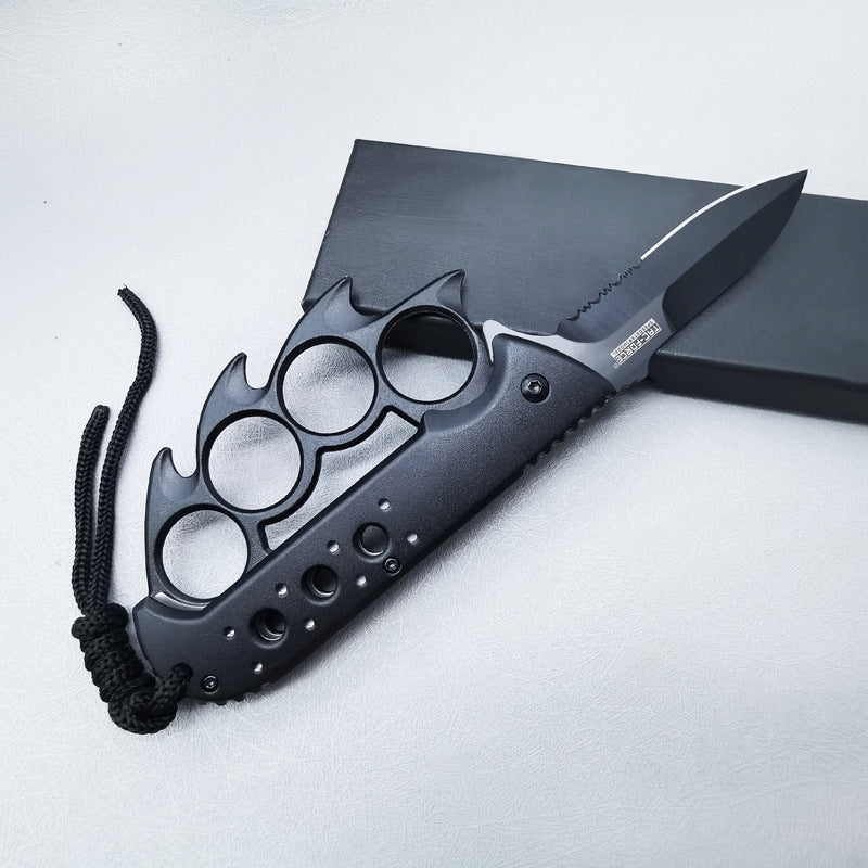 Cool Hot Wheels Tiger Finger Folding Outdoor Survival Knife Four-Finger Knuckle Ring Finger Guard High Hardness Sharp Stainless Steel Tool