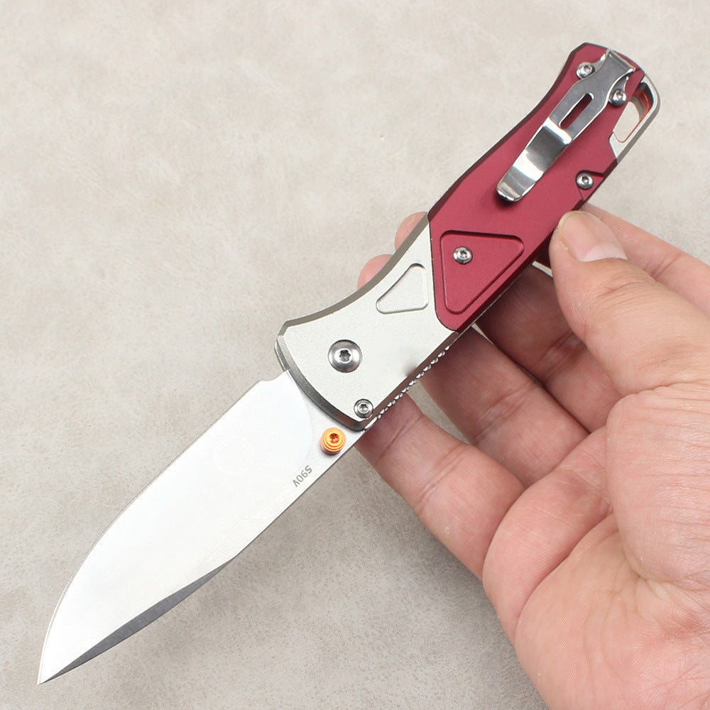 Benchmade 535-9 Folding Knife – Camping Knife with Aluminum Handle, High-Hardness Survival Knife, Outdoor Folding Knife