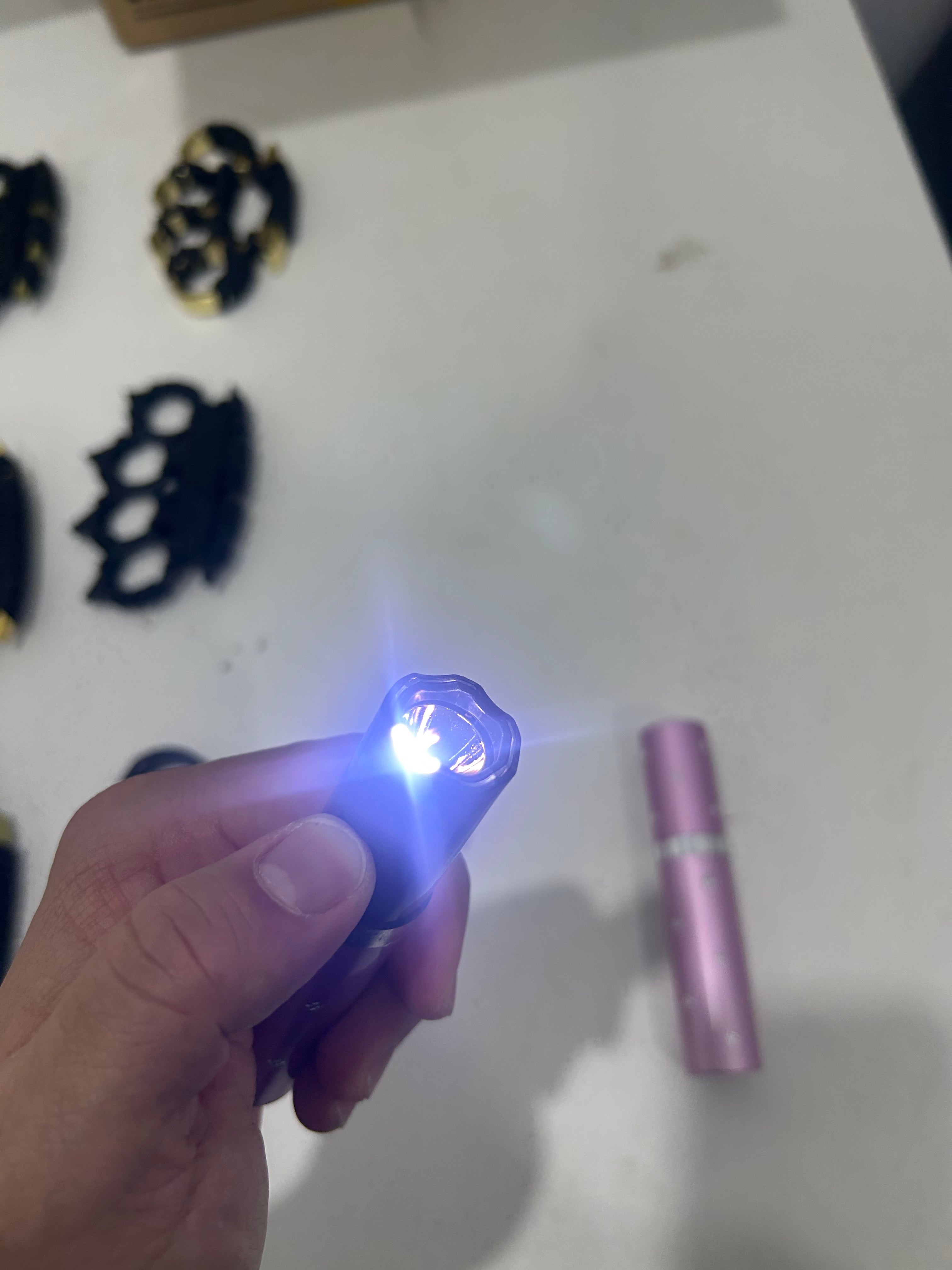 Buy 5 get 2 free！Portable Stun Gun Flashlight Combo, Personal Safety Self Defense Weapon for Outdoor & Daily Use