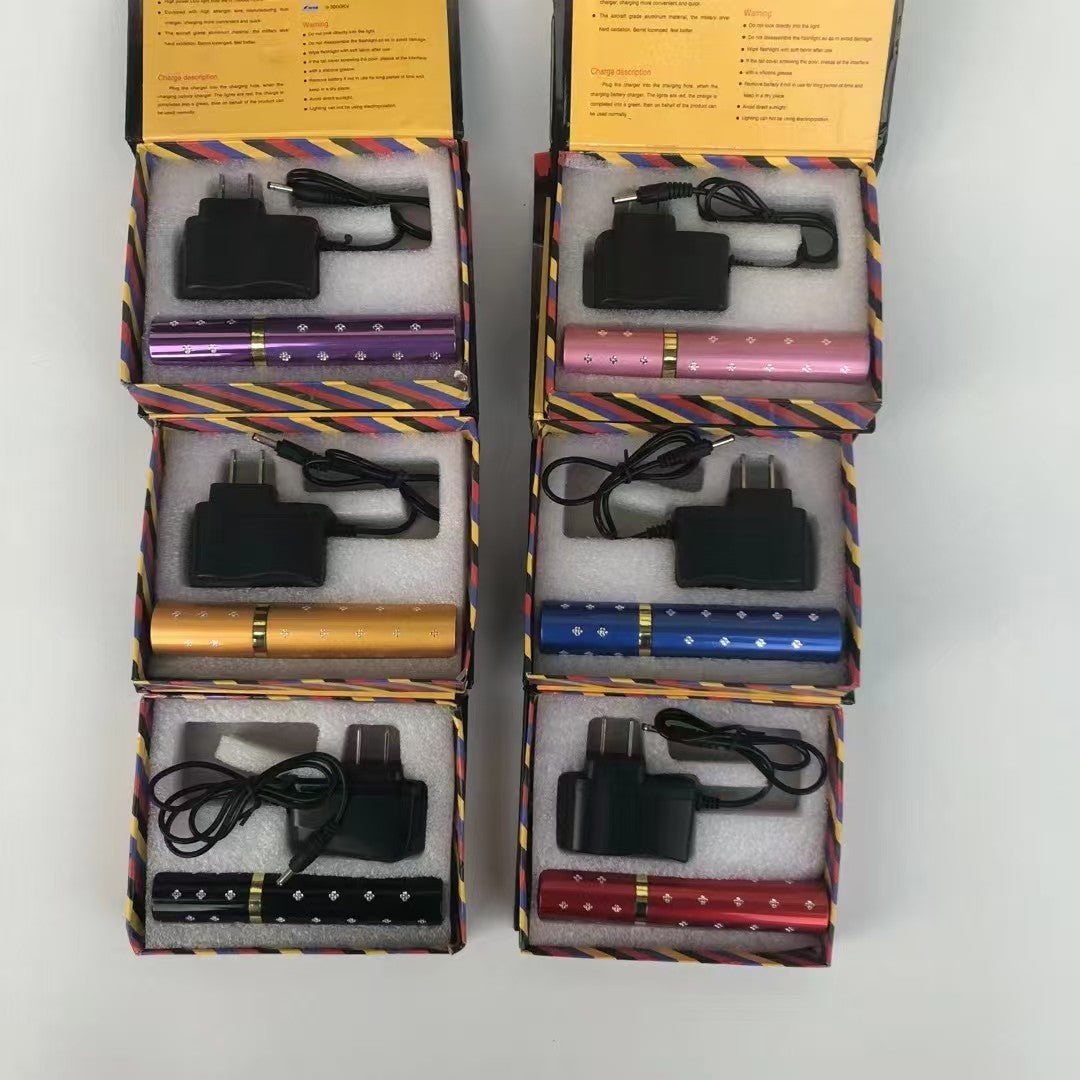 Buy 5 get 2 free！Portable Stun Gun Flashlight Combo, Personal Safety Self Defense Weapon for Outdoor & Daily Use