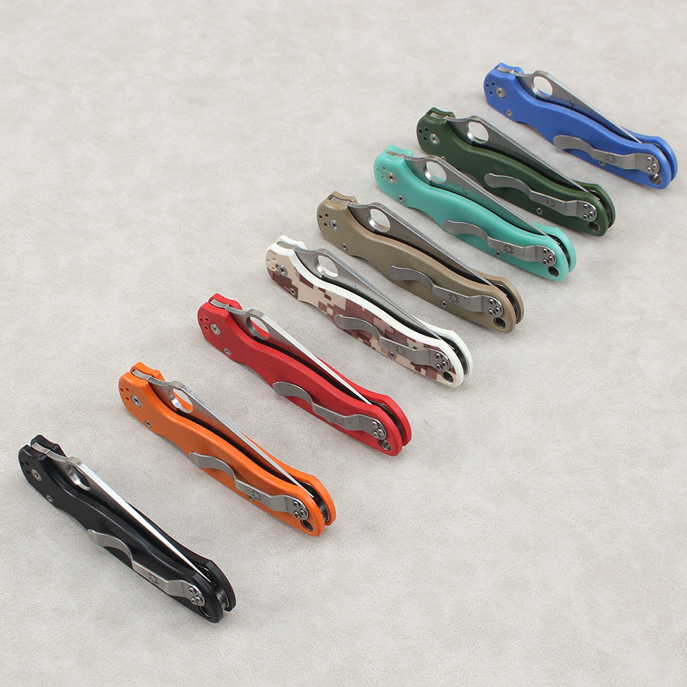 Spyderco C81 Folding Knife – Portable Fruit/Utility Knife, Outdoor Camping Tool, G10 Handle, Ball-Bearing Pivot, EDC Tool