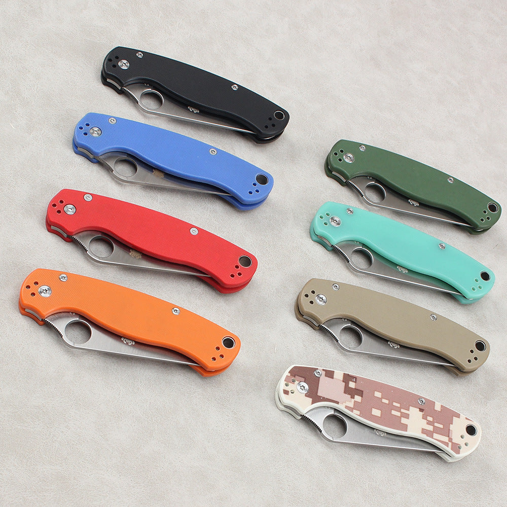 Spyderco C81 Folding Knife – Portable Fruit/Utility Knife, Outdoor Camping Tool, G10 Handle, Ball-Bearing Pivot, EDC Tool
