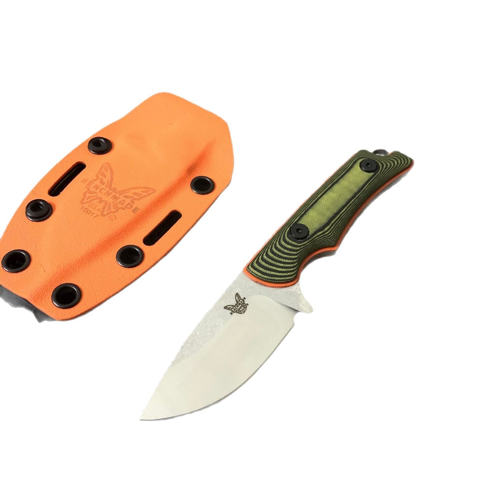Benchmade 15017K Fixed-Blade Knife with Sheath – High-Hardness D2 Steel; Suitable for Outdoor Camping, Survival, Fishing, and Utility Tasks.