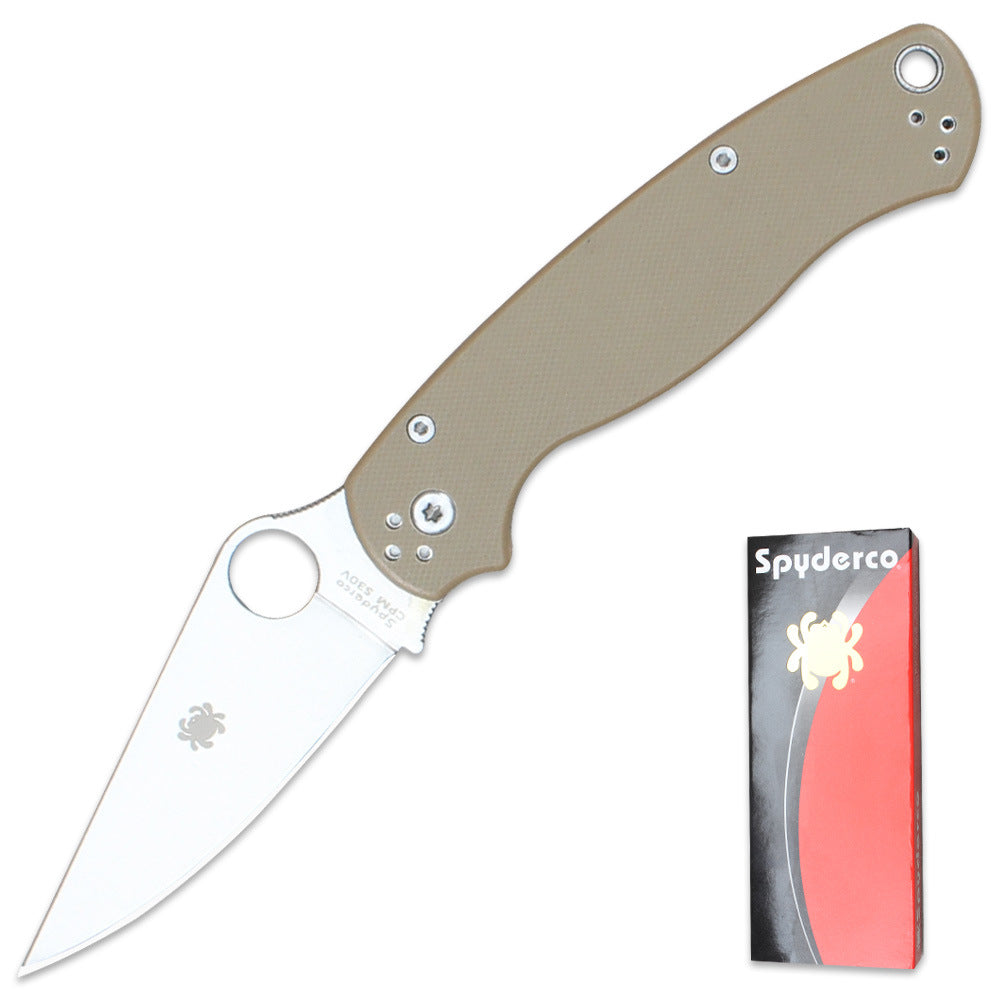 Spyderco C81 Folding Knife – Portable Fruit/Utility Knife, Outdoor Camping Tool, G10 Handle, Ball-Bearing Pivot, EDC Tool